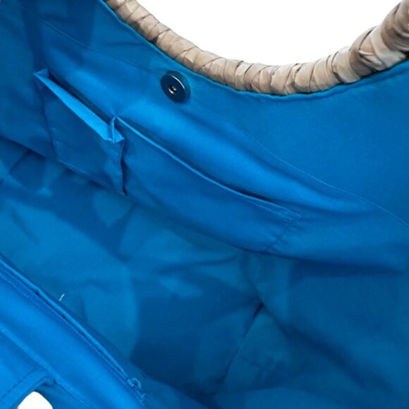 NWOT Chiktok by Nada Sawaya Hand Beaded Natural Straw Tote - Picture 8 of 8